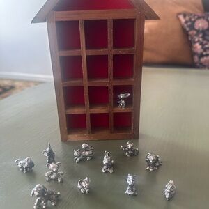 Vintage Miniature Silver Animal Figurines Set